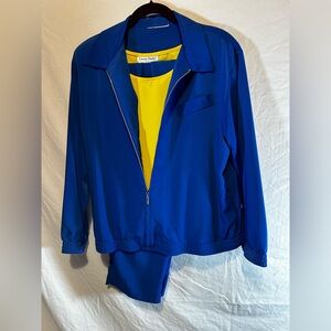 Susan Graver Graver Studio Lightweight Blue Jack, Pants, Yellow Tank set